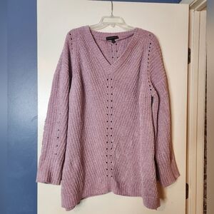 Lane Bryant mauve V-Neck Sweater